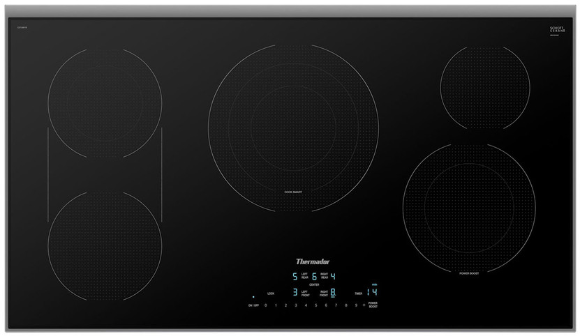 Thermador ADA Masterpiece Series 36 Black With Stainless Frame Electric Cooktop