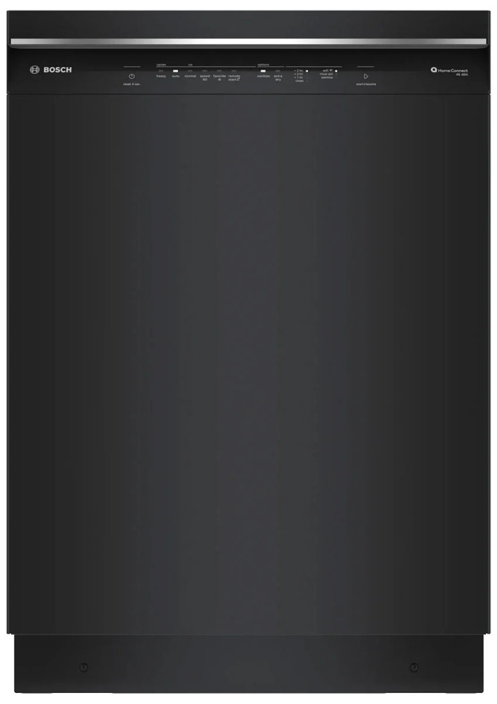 Bosch 300 Series 24-Inch Recessed Handle Dishwasher In Black