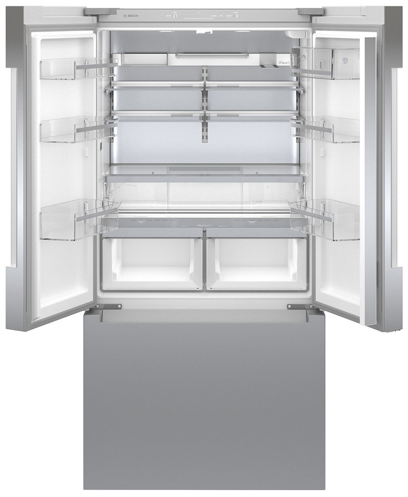 Bosch 800 Series 20.8 Cu. Ft. French Door Bottom Mount Refrigerator 36-Inch Wide in Anti-Fingerprint Stainless Steel (1)