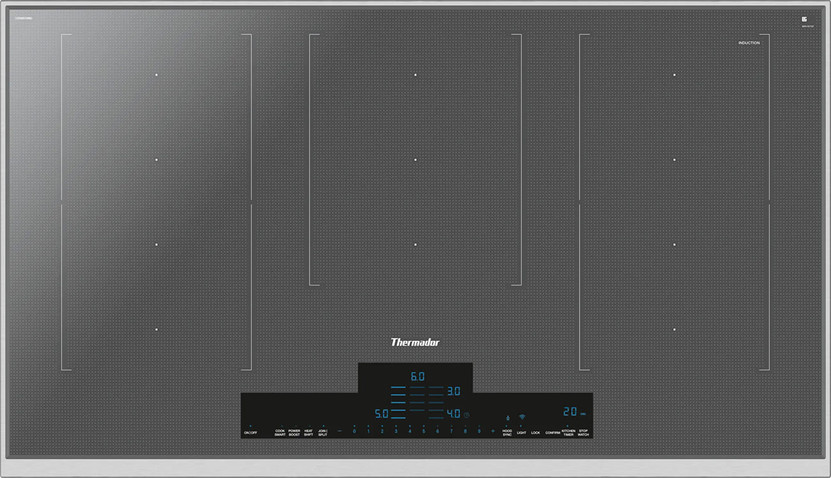 Thermador Masterpiece Series 36 Silver Mirror Framed Induction Cooktop