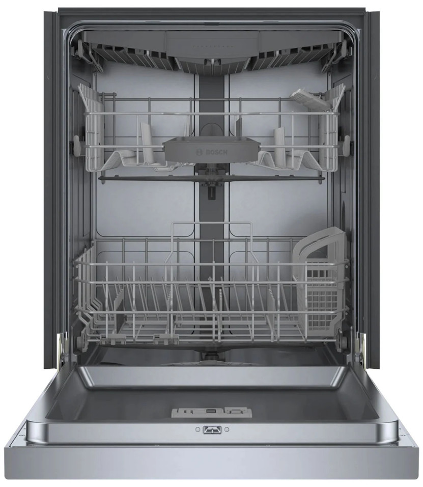 Bosch 300 Series 24-Inch Recessed Handle Dishwasher in Anti-Fingerprint Stainless Steel