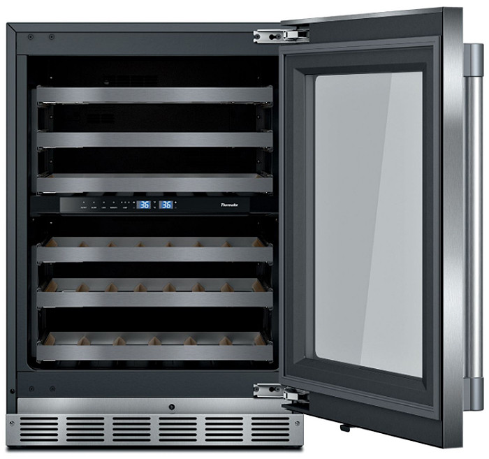 Thermador 24 Stainless Frame Right-Hinge Under-Counter Wine Reserve With Professional Series Handle