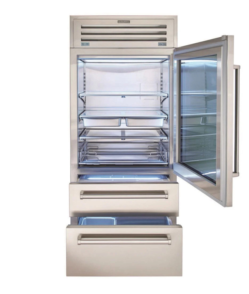 Sub-Zero 36 PRO Stainless Steel Right-Hinge Built-In Bottom Freezer Refrigerator