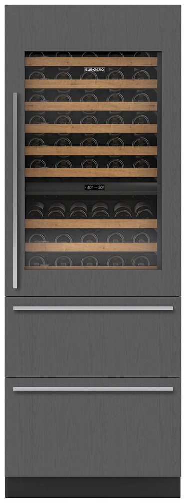 Sub-Zero 30 Designer Panel Ready Right-Hinge Wine Storage With Refrigerator Drawers