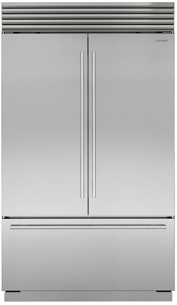 Sub-Zero 28.9 Cu. Ft. Classic French Door Refrigerator With Internal Dispenser And Tubular Handle 48-Inch Wide in Stainless Steel
