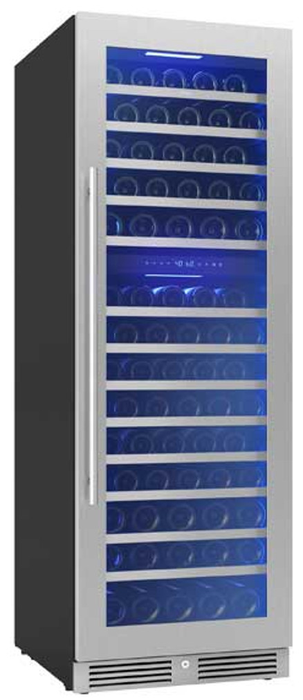 Zephyr Presrv 14.5 Cu. Ft. Full Size Dual Zone Wine Cooler 24-Inch Wide in Stainless Frame with Lock