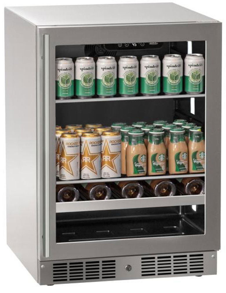 Marvel 5.1 Cu. Ft. Single-Zone Beverage Center 24-Inch Wide in Stainless Frame
