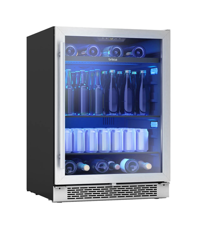 Brisas By Zephyr 5.8 Cu. Ft. Single Zone Beverage Cooler 24-Inch Wide in Stainless Frame