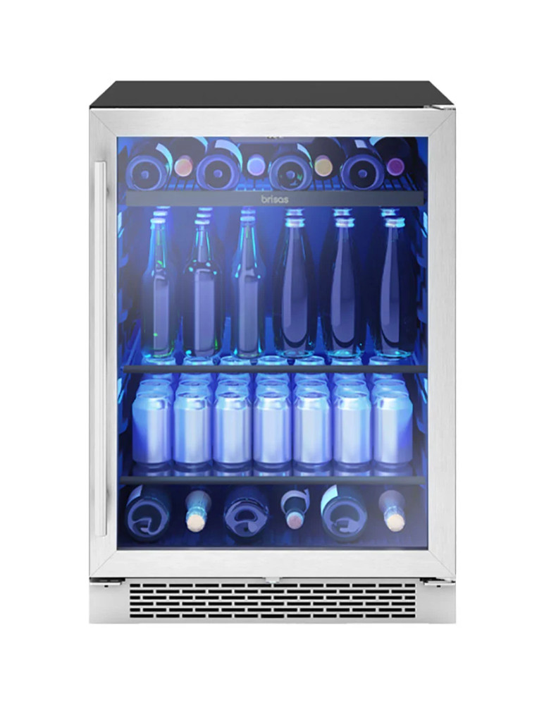 Brisas By Zephyr 5.8 Cu. Ft. Single Zone Beverage Cooler 24-Inch Wide in Stainless Frame