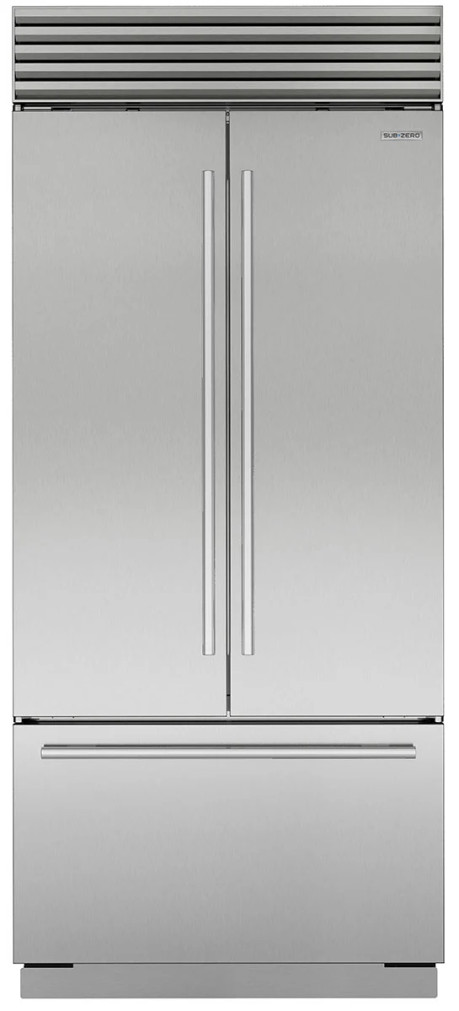 Sub-Zero 20.5 Cu. Ft. Classic French Door Refrigerator With Tubular Handle 36-Inch Wide in Stainless Steel