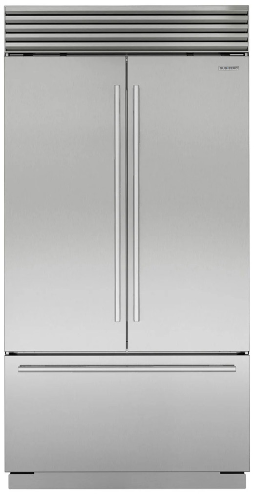Sub-Zero 24.7 Cu. Ft. Classic French Door Refrigerator With Internal Dispenser And Tubular Handle 42-Inch Wide in Stainless Steel
