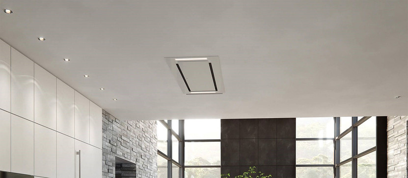 Wolf 48 White Glass Ceiling-Mounted Hood