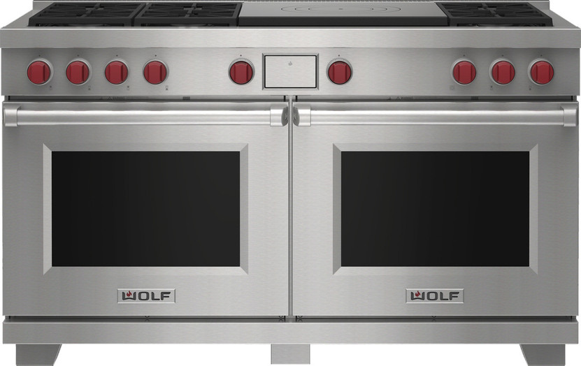 Wolf 60 In. Stainless Steel Dual Fuel Liquid Propane Range With 6 Burners And French Top