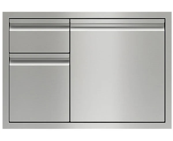 Wolf 30 Stainless Steel Combination Double Drawers And Door Storage