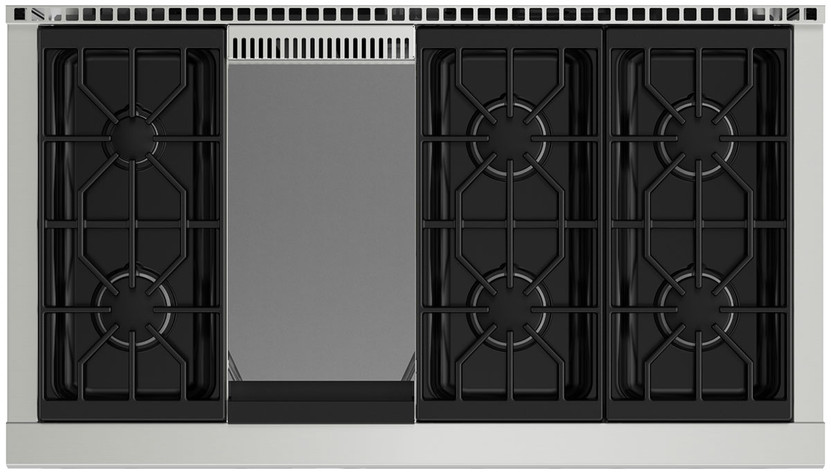 Wolf 48 Stainless Steel Gas Rangetop With 6 Burners And Infrared Griddle