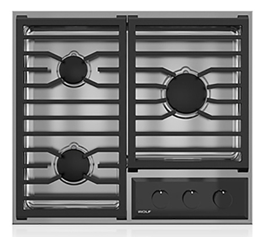 Wolf 24 Stainless Steel Transitional Framed Liquid Propane Gas Cooktop