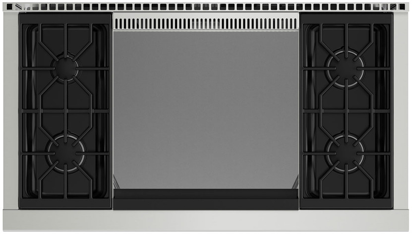 Wolf 48 Stainless Steel Gas Rangetop With 4 Burners And Infrared Dual Griddle