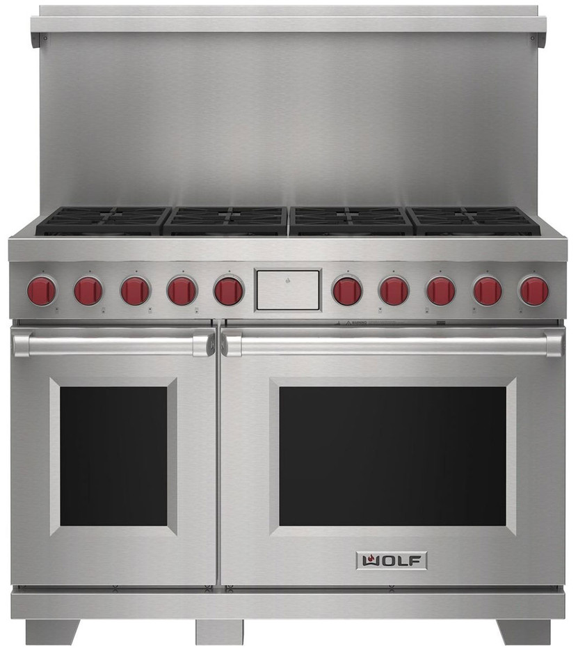 Wolf 48 X 20 Stainless Steel Dual Fuel Range Riser With Shelf