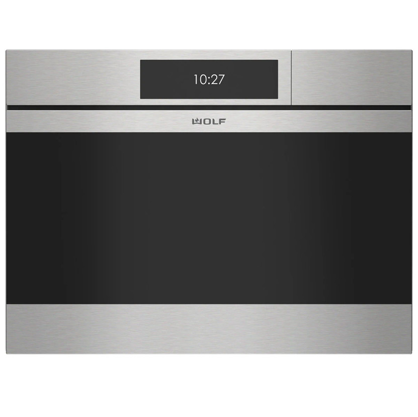 Wolf M Series Contemporary 24 Stainless Steel Handleless Convection Steam Oven - Plumbed