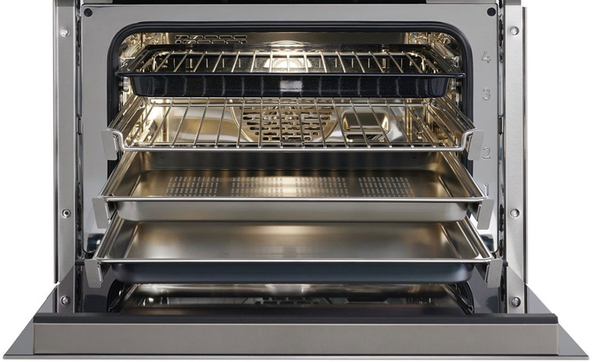 Wolf M Series Contemporary 24 Stainless Steel Handleless Convection Steam Oven - Plumbed