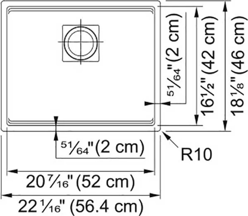 Franke Peak 22-Inch Kitchen Sink in Matte Black