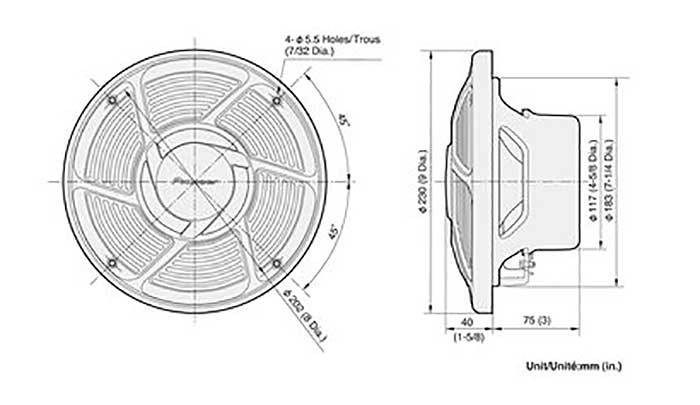 Pioneer 8 Nautica Series Marine 2-Way Speaker - White Finish