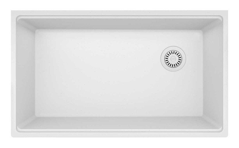 Franke 33-Inch Maris Workcenter Kitchen Sink in Polar White Granite