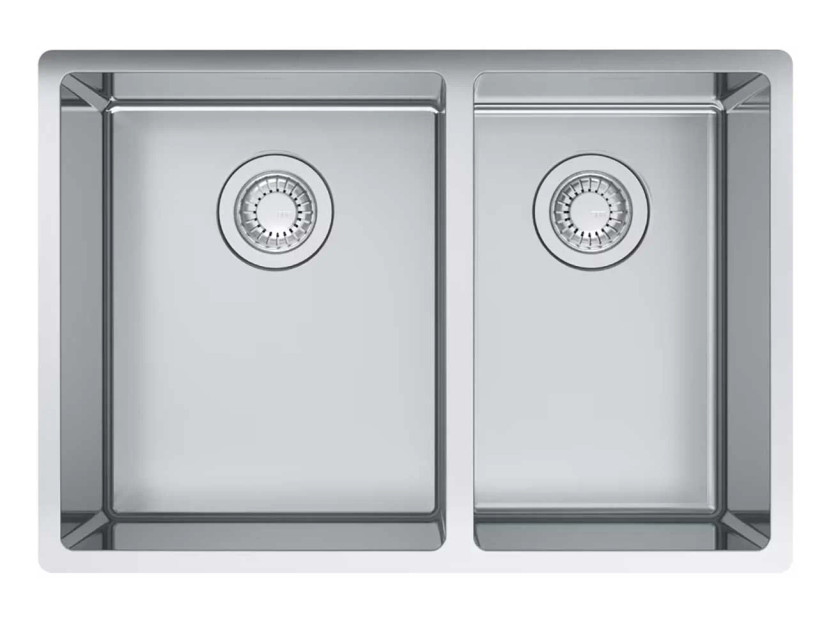 Franke Kitchen Sink Cube Undermount Double Bowl in Stainless Steel
