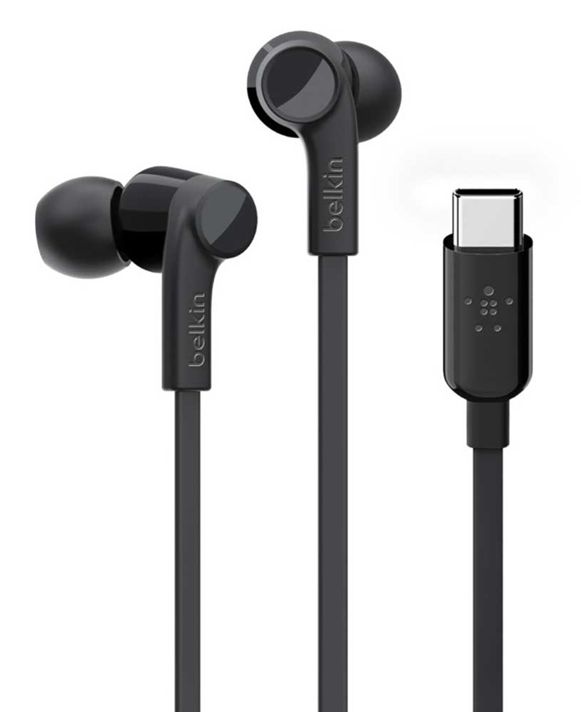 Belkin SOUNDFORM Black In-Ear Headphones w USB-C Connector