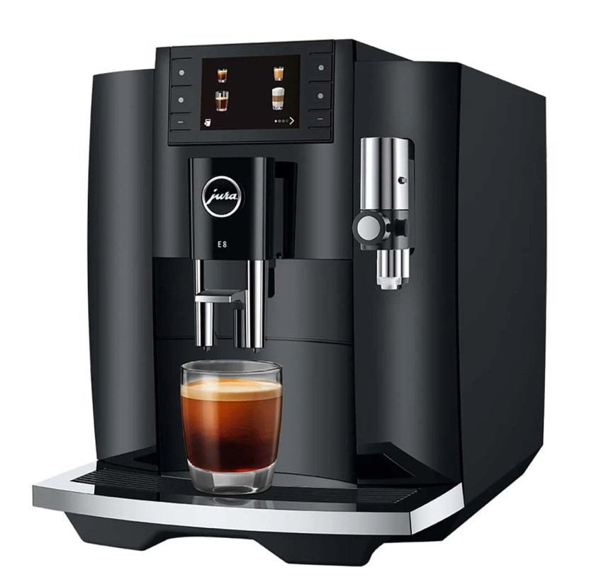 Jura E8 Automatic Coffee  Espresso Machine in Piano Black