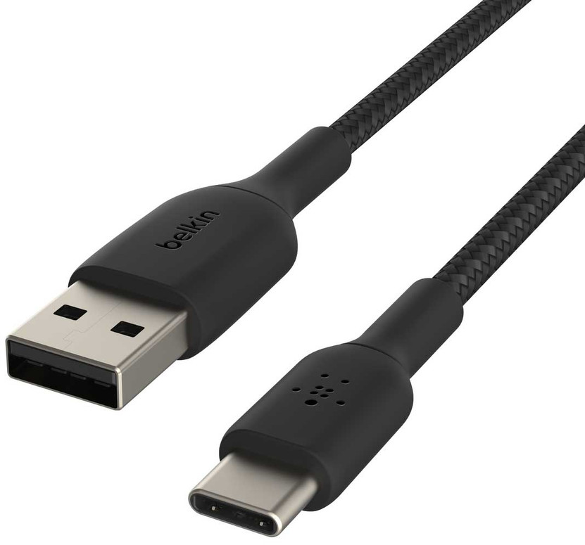 Belkin BoostCharge 6.6-Feet USB-C to USB-A Cable Braided in Black