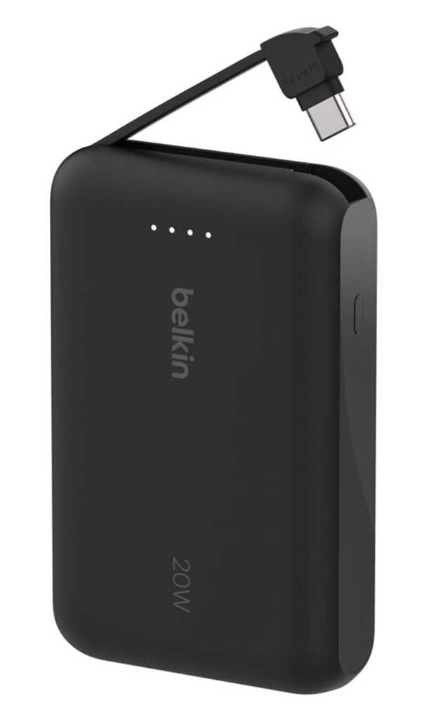 Belkin BoostCharge 20W Power Bank 10K with Integrated Cable in Black
