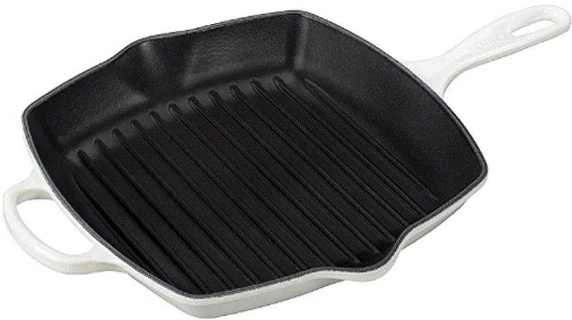 Le Creuset Signature 11.75 White Square Skillet Grill