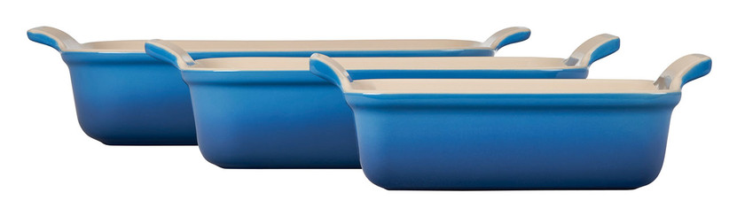 Le Creuset Heritage Rectangular Baking Dish Set in Marseille Set of 3