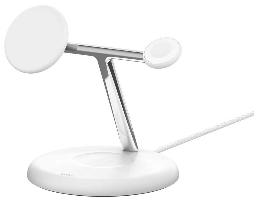 Belkin BoostCharge Pro 3-in-1 Wireless Magnetic Charging Stand with Qi2 in White
