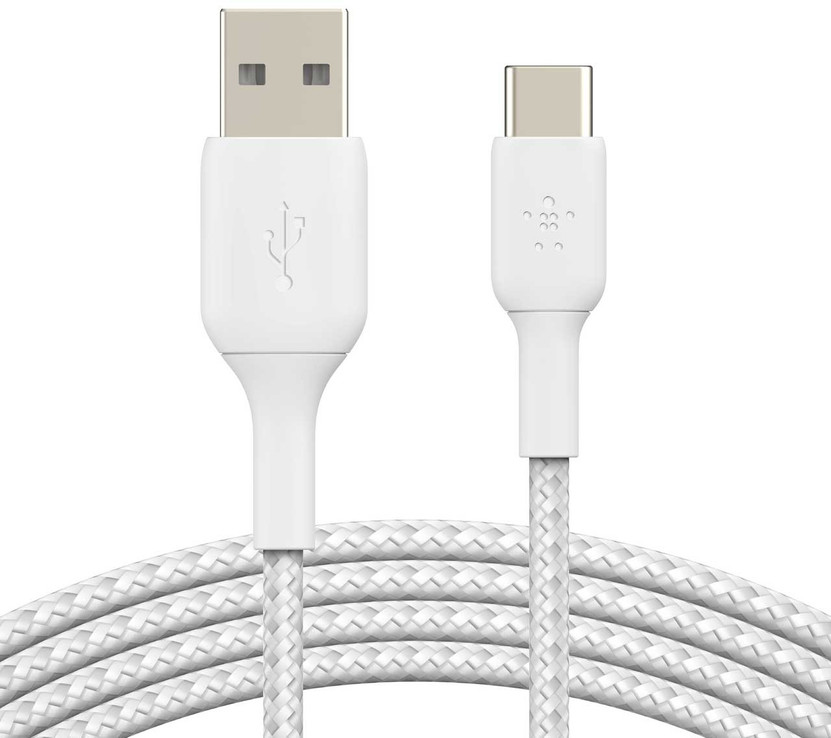 Belkin BoostCharge 3.3-Feet USB-C to USB-A Cable Braided in White