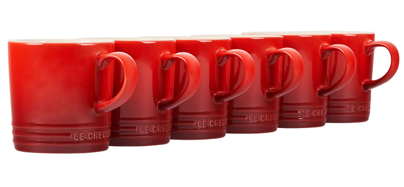 Le Creuset 10 Oz. Set of 6 London Mugs in Cerise