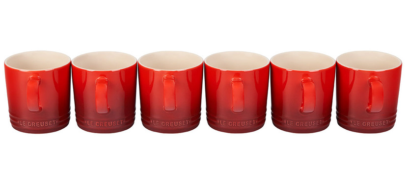 Le Creuset 10 Oz. Set of 6 London Mugs in Cerise