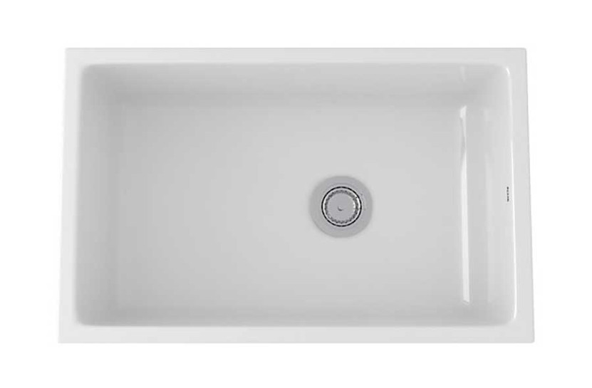 Rohl Allia 32-Inch Fireclay Single Bowl Kitchen Sink in White