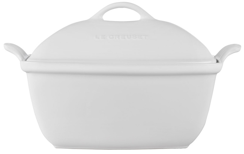 Le Creuset Heritage 4.5 Qt. Deep Covered Rectangular Baker In White