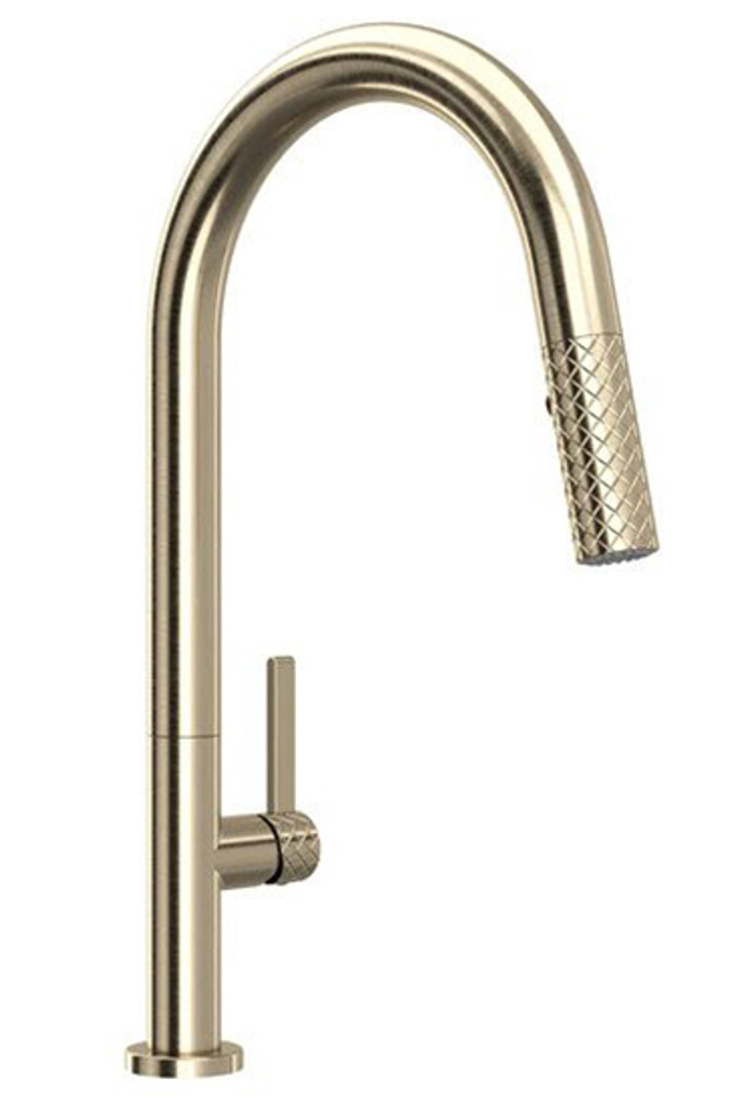 Rohl Tenerife Satin Nickel C-Spout Pull-Down Faucet