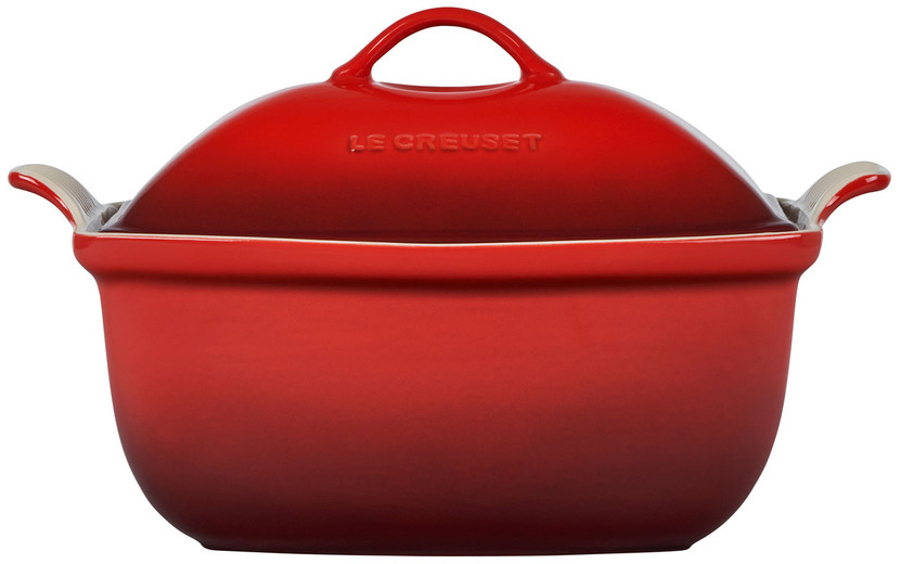Le Creuset Heritage 4.5 Qt. Deep Covered Rectangular Baker In Cerise