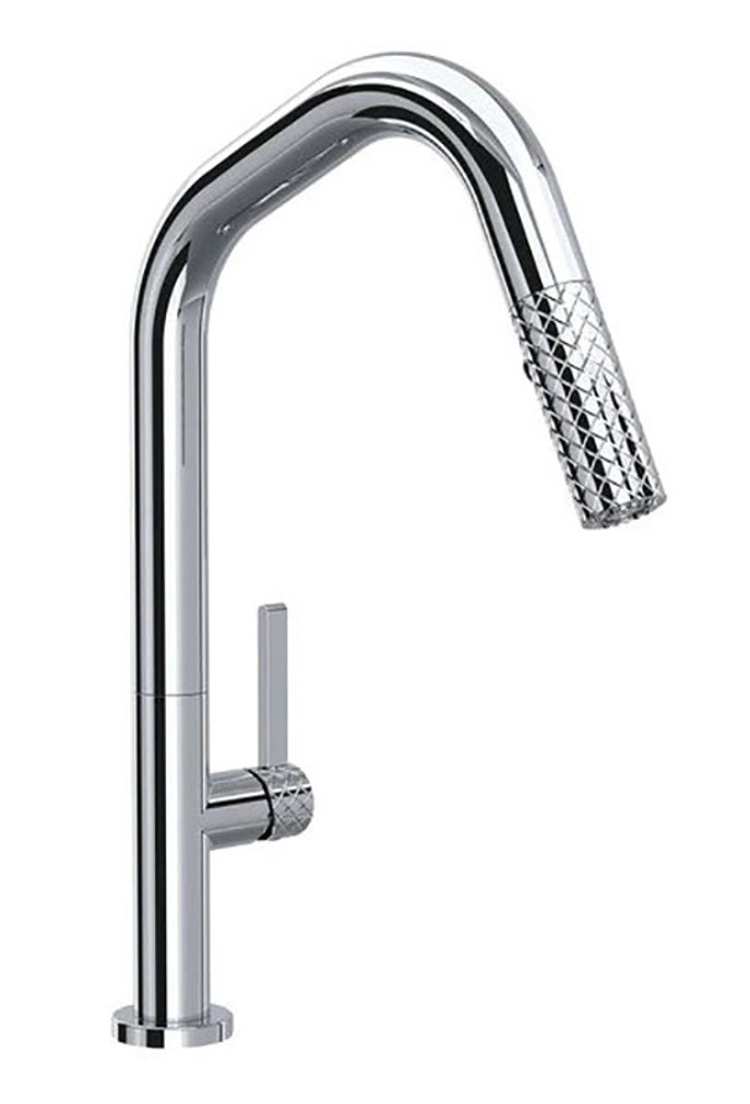 Rohl Tenerife Polished Chrome U-Spout Pull-Down Faucet