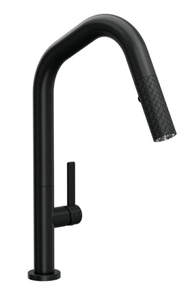 Rohl Tenerife Matte Black U-Spout Pull-Down Faucet