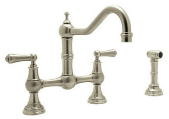 Rohl Perrin  Rowe Kitchen Collection Bridge Satin Nickel Kitchen Faucet
