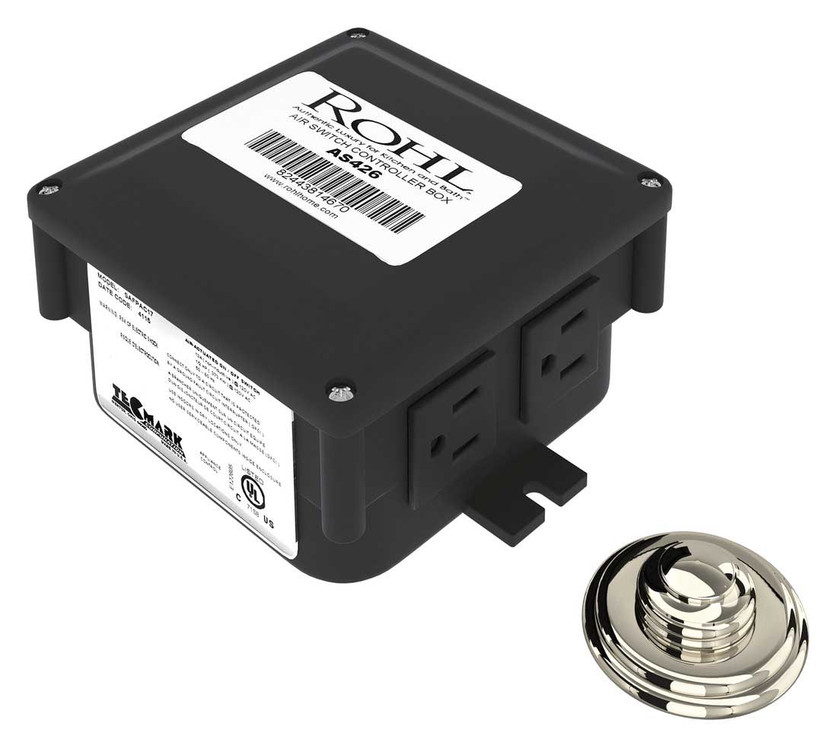Rohl Polished Nickel Luxury Air Activated Switch Button With Control Box for Waste Disposal