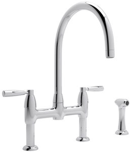 Rohl Perrin  Rowe Holbron Polished Chrome Bridge Kitchen Faucet