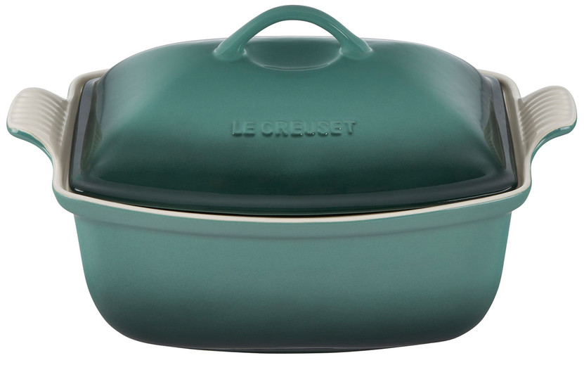 Le Creuset Heritage 4.5 Qt. Deep Covered Rectangular Baker In Artichaut