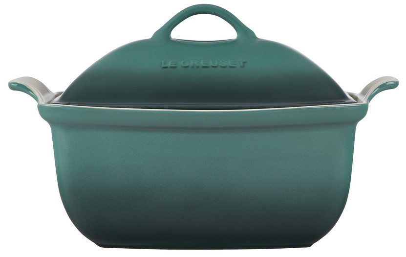 Le Creuset Heritage 4.5 Qt. Deep Covered Rectangular Baker In Artichaut