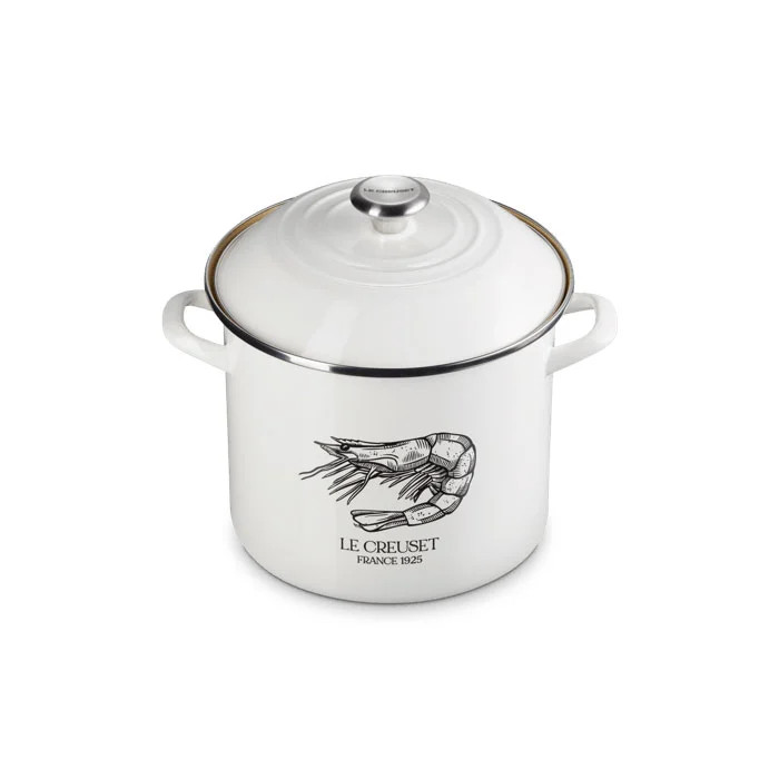 Le Creuset 10 Qt. Traditional Shrimp Stockpot in White